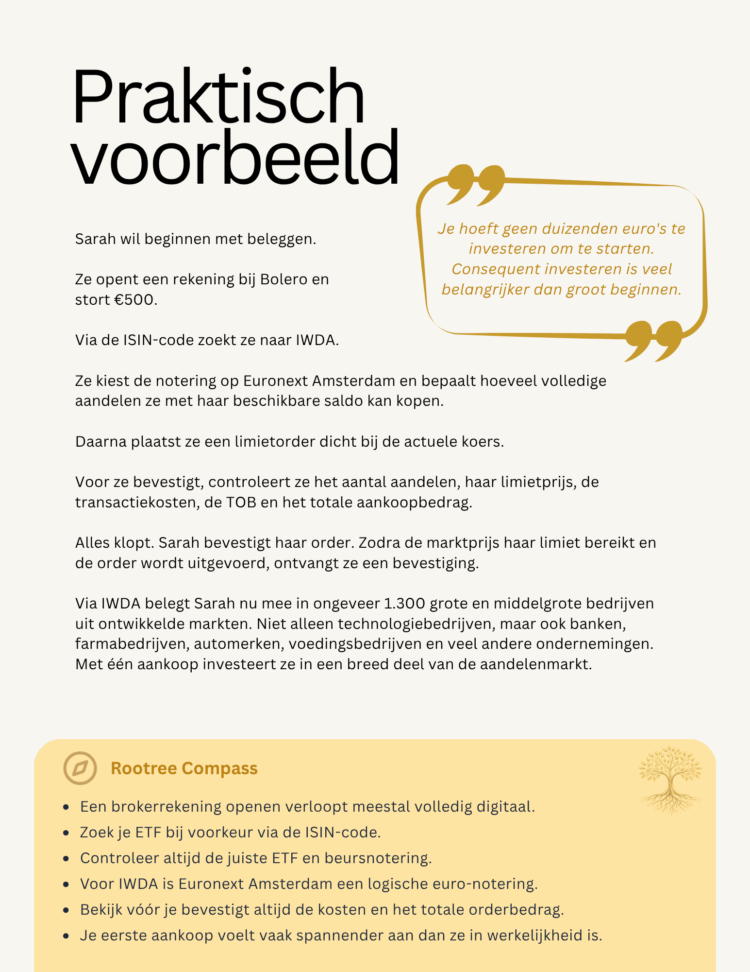 Praktisch voorbeeld van een eerste ETF-aankoop via een broker